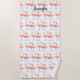 Roze flamingos Tropische vogelsoorten waterverf Strandlaken