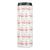 Roze flamingos Tropische vogelsoorten waterverf Thermosbeker (Achterkant)