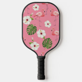 ROZE FLAMINGO'S TROPISCHE WITTE HIBISCUS PICKLEBALL PADDLE