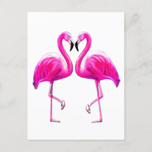 Roze Flamingo's Verliefd Briefkaart