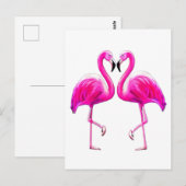 Roze Flamingo's Verliefd Briefkaart (Voorkant / Achterkant)
