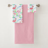 Roze flamingo's vijver vogels bad handdoek (Insitu)