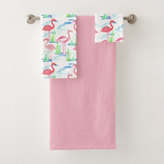 Roze flamingo's vijver vogels bad handdoek (Insitu)