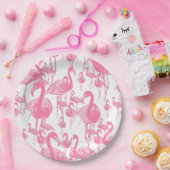 Roze Flamingo's Vintage Jaren '50 Retro Picknickfe Papieren Bordje (Feest)