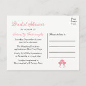 Roze Flamingo's Vrijgezellenfeest Tropische Zomer  Uitnodiging Briefkaart (Achterkant)