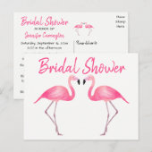 Roze Flamingo's Vrijgezellenfeest Tropische Zomer Uitnodiging Briefkaart (Voorkant / Achterkant)