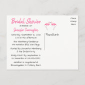 Roze Flamingo's Vrijgezellenfeest Tropische Zomer Uitnodiging Briefkaart (Achterkant)