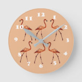 Roze Flamingo's wandklok (Voorkant)