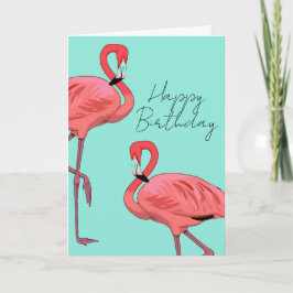 Roze flamingos Warm Birthday Wishes Feestdagen Kaart