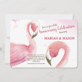 Roze Flamingos Wedding Jubileum Kaart (Voorkant)