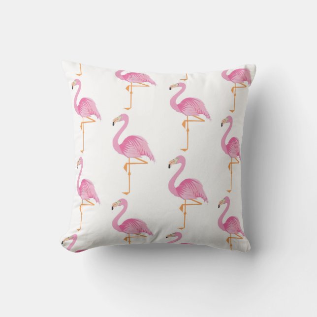 Roze flamingo's Worpkussen Kussen (Voorkant)