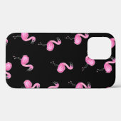roze flamingos zwart Case-Mate iPhone case (Achterkant (horizontaal))