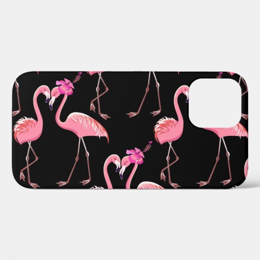 Roze Flamingo's: zwarte achtergrond  Case-Mate iPhone Case (Achterkant (horizontaal))