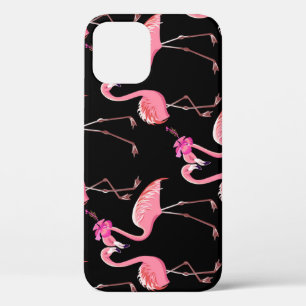 Roze Flamingo's: zwarte achtergrond Case-Mate iPhone Case