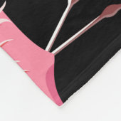 Roze Flamingo's: zwarte achtergrond Fleece Deken (Hoek)