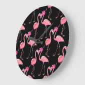 Roze Flamingo's: zwarte achtergrond  Grote Klok (Hoek)