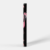 Roze Flamingo's: zwarte achtergrond iPhone Hoesje (Rechterkant)