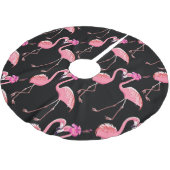 Roze Flamingo's: zwarte achtergrond Kerstboom Rok (Gekanteld)