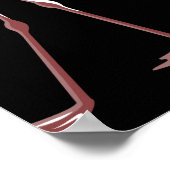 Roze Flamingo's: zwarte achtergrond  Poster (Hoek)