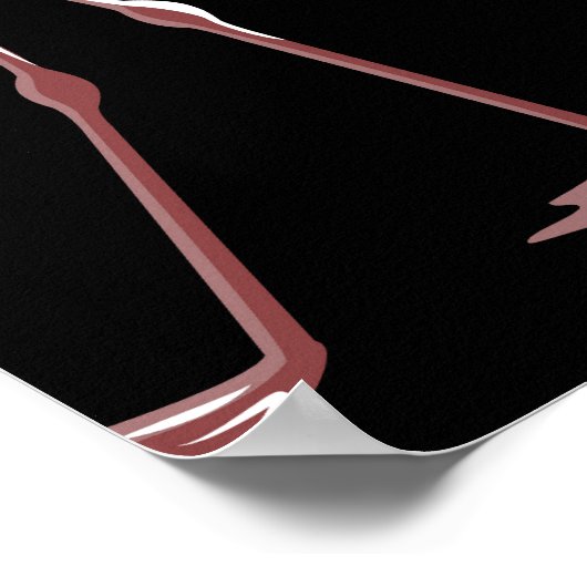 Roze Flamingo's: zwarte achtergrond  Poster (Hoek)