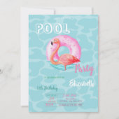 Roze Flamingo's Zwembad Float Zomer Verjaardagsfee Kaart (Voorkant)