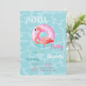 Roze Flamingo's Zwembad Float Zomer Verjaardagsfee Kaart (Staand voorkant)