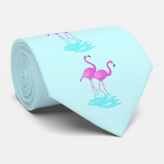 Roze FlamingoTie Stropdas (Opgerold)