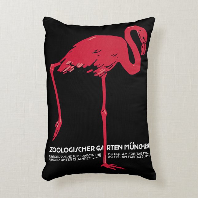 Roze flamingovogel in de dierentuin van München, D Accent Kussen (Voorkant(Verticaal))
