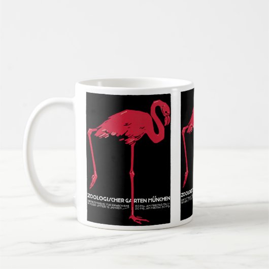 Roze flamingovogel in de dierentuin van München, D Koffiemok (Links)