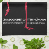 Roze flamingovogel in de dierentuin van München, D Theedoek (Gevouwen)