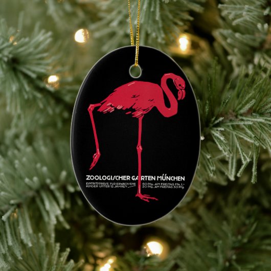 Roze flamingovogel uit de dierentuin van München i Keramisch Ornament (Boom)