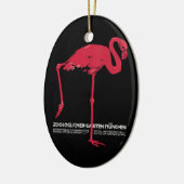 Roze flamingovogel uit de dierentuin van München i Keramisch Ornament (Links)