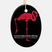 Roze flamingovogel uit de dierentuin van München i Keramisch Ornament (Achterkant)