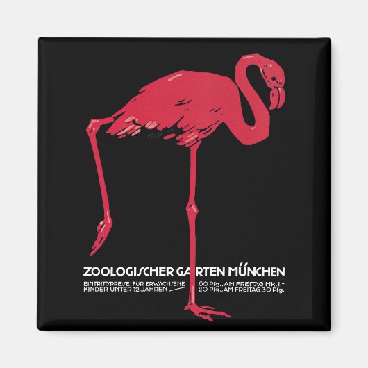 Roze flamingovogel uit de dierentuin van München i Magneet (Voorkant)