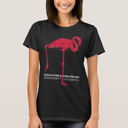 Roze flamingovogel uit de dierentuin van München,  T-shirt (Voorkant)