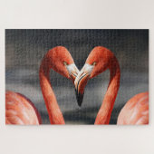 Roze flamingvogels legpuzzel (Horizontaal)