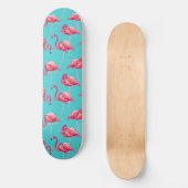 Roze flamingvogels op de achtergrond van turkooize skateboard (Voorkant)