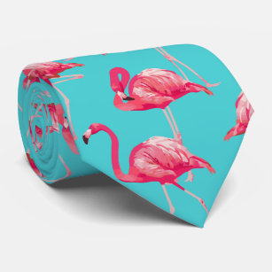 Roze flamingvogels op de achtergrond van turkooize stropdas
