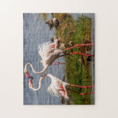 Roze Flamngoes. Legpuzzel (Verticaal)