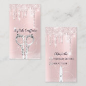 Roze flankerende flankerende roze schijven Glitter Visitekaartje (Voorkant / Achterkant)