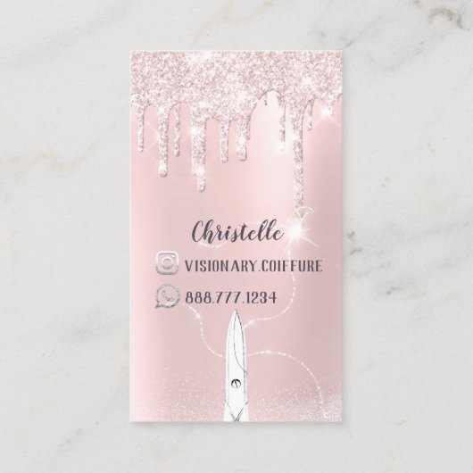 Roze flankerende flankerende roze schijven Glitter Visitekaartje (Achterkant)