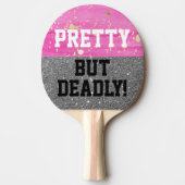 Roze flauw,  maar dodelijk pingpendad tafeltennisbatje (Voorkant)