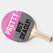 Roze flauw,  maar dodelijk pingpendad tafeltennisbatje (Zijkant)