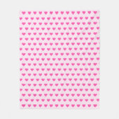 Roze Fleece Deken met Harten (Voorkant)