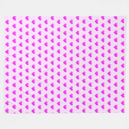 Roze fleece deken met hartjes of kies voor kleur (Voorkant (Horizontaal))