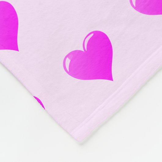 Roze fleece deken met hartjes of kies voor kleur (Hoek)