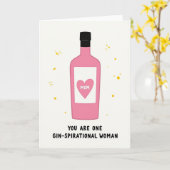 Roze Fles Moederdag Liefde Kaart (Gele Bloem)