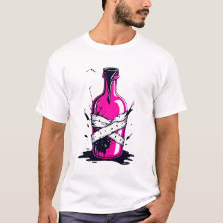 Roze fles toxisch t-shirt