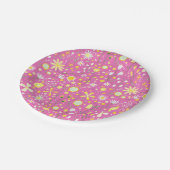 roze flesbloem papieren bordje (Gekanteld)