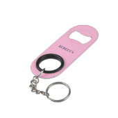 Roze Flesopener Aangepaste Tekst Bar Sleutel Cadea Mini Flessenopener (Achterkant Gekanteld)